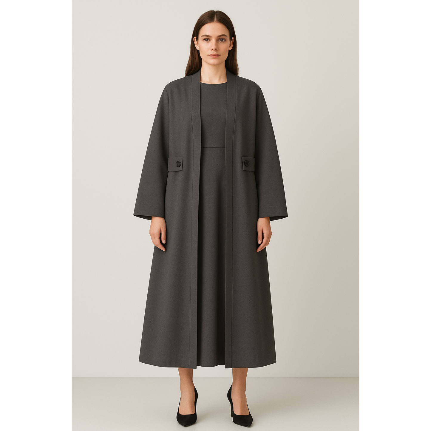 Charcoal Classic Kimono Set