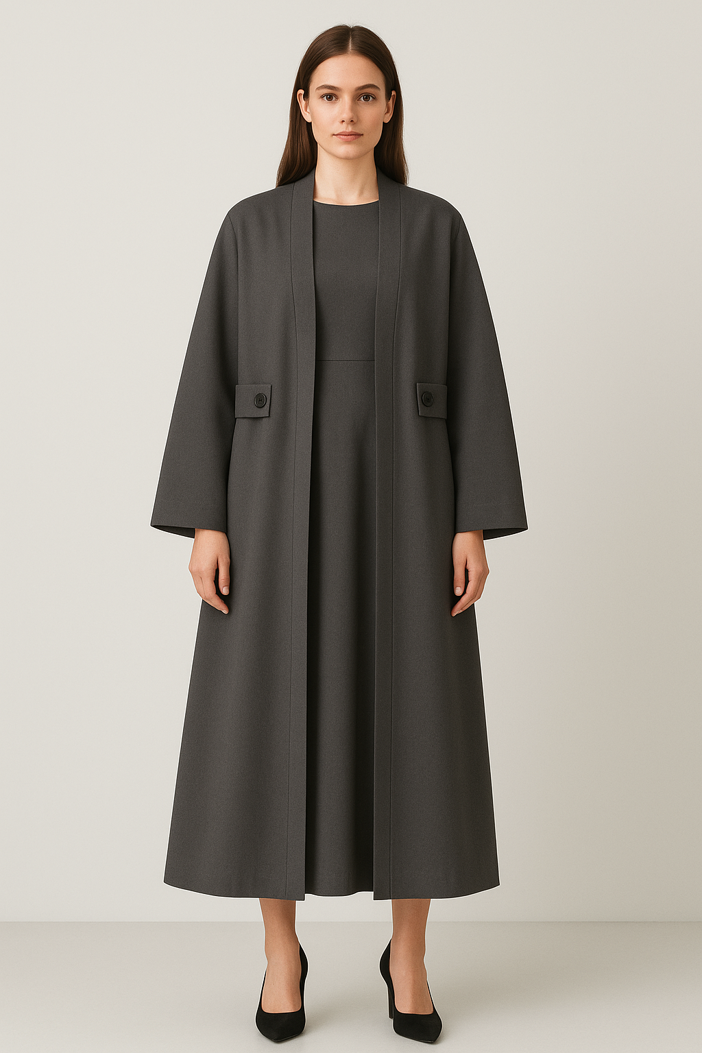 Charcoal Classic Kimono Set