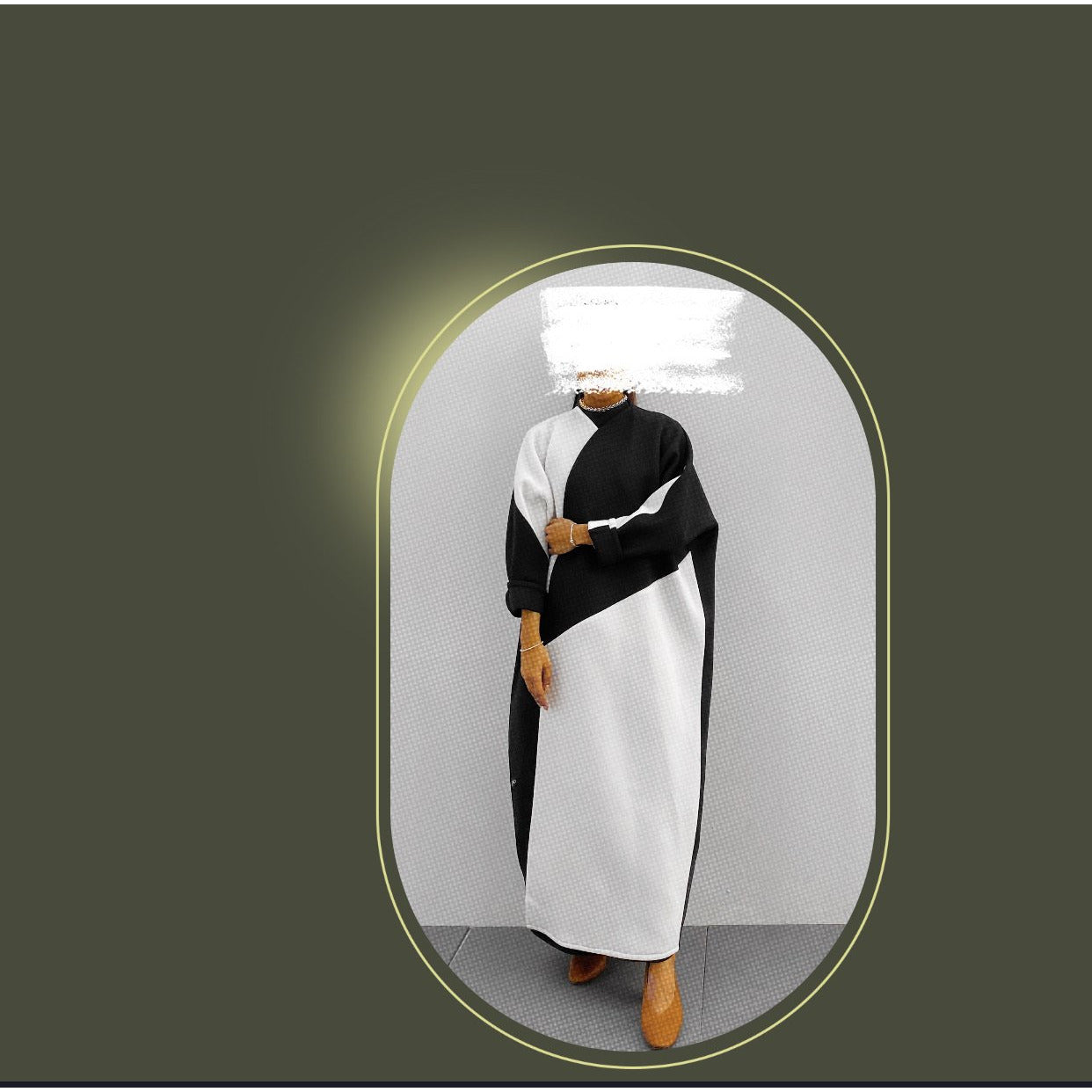 Classic abaya black&white